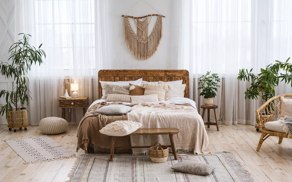 Chambre à coucher style boho chic